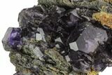 Purple Fluorite Crystals on Druzy Quartz - China #112404-2